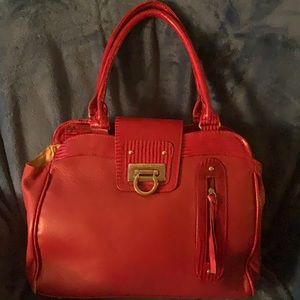 Monica Sanchez Deep Red Leather Purse